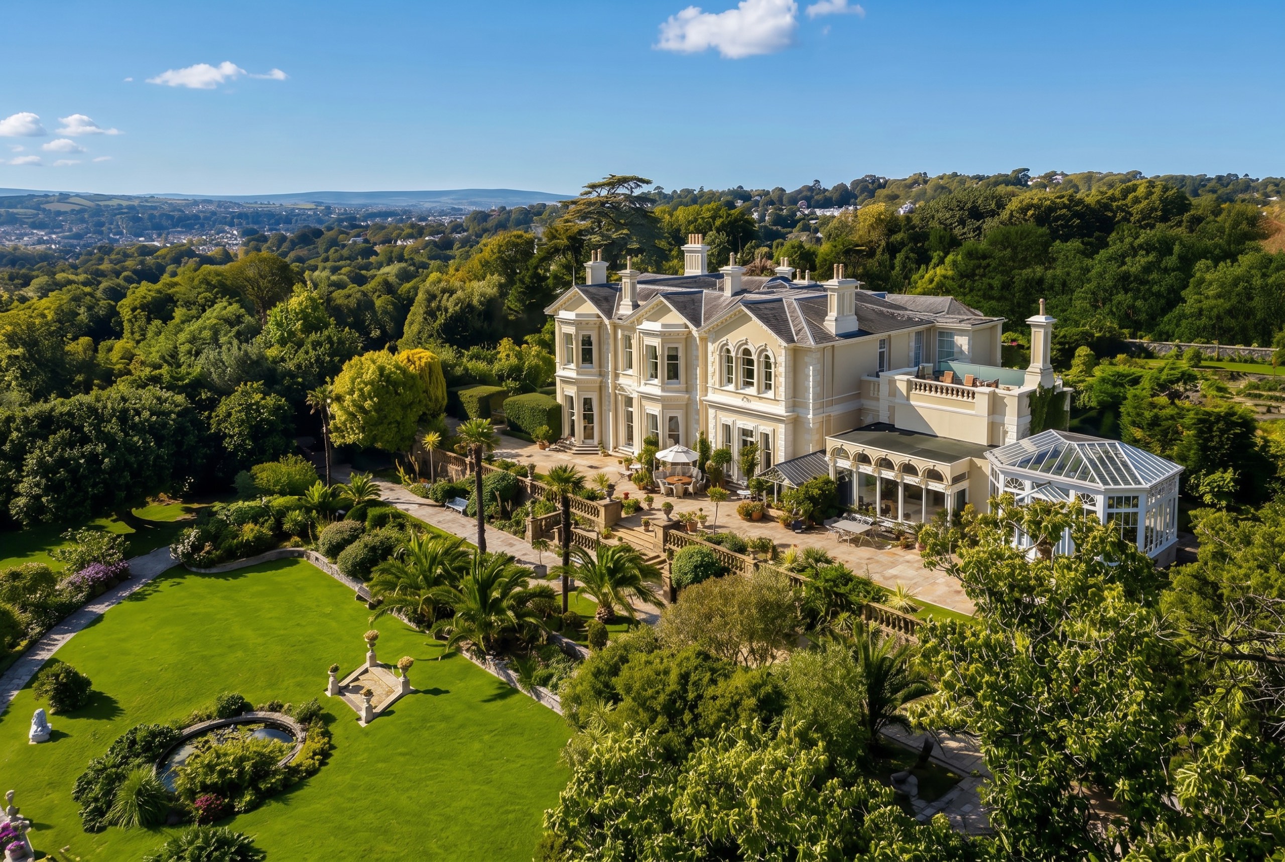 Wylam House from above, overlooking Torbay