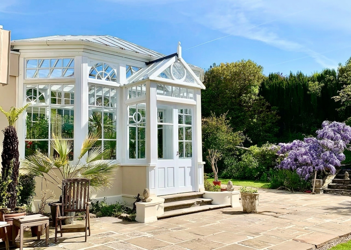 The conservatory, palms and light